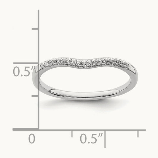 Diamond Contoured Wedding Band, 14K White Gold
