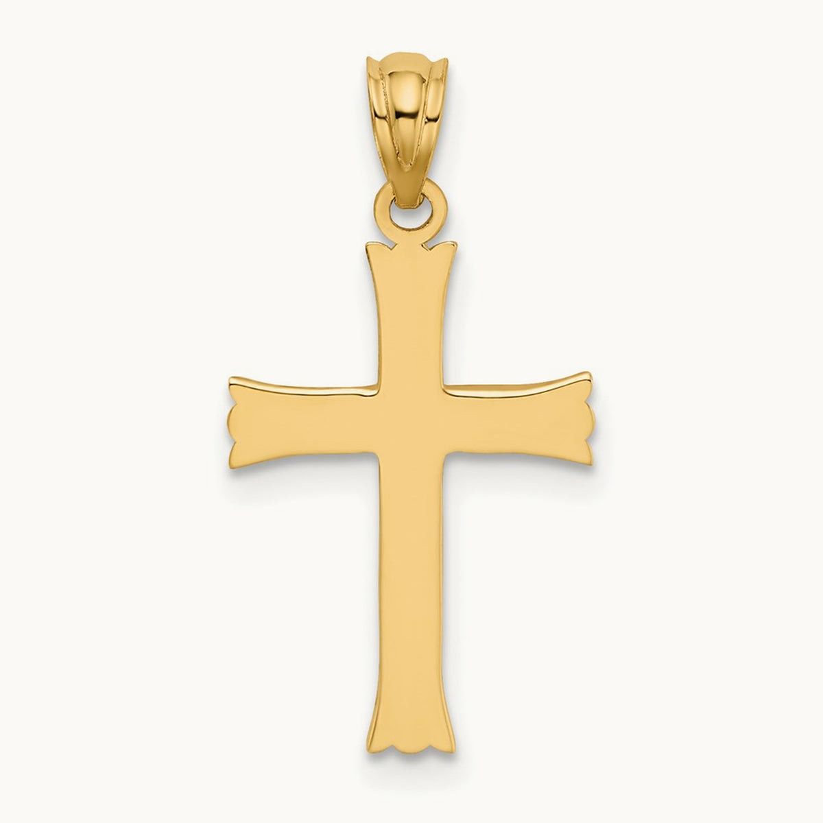 Satin Cross Charm, 14K