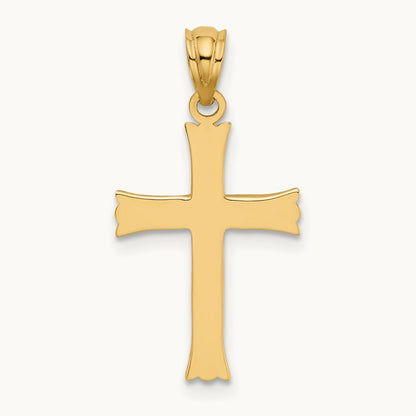 Satin Cross Charm, 14K