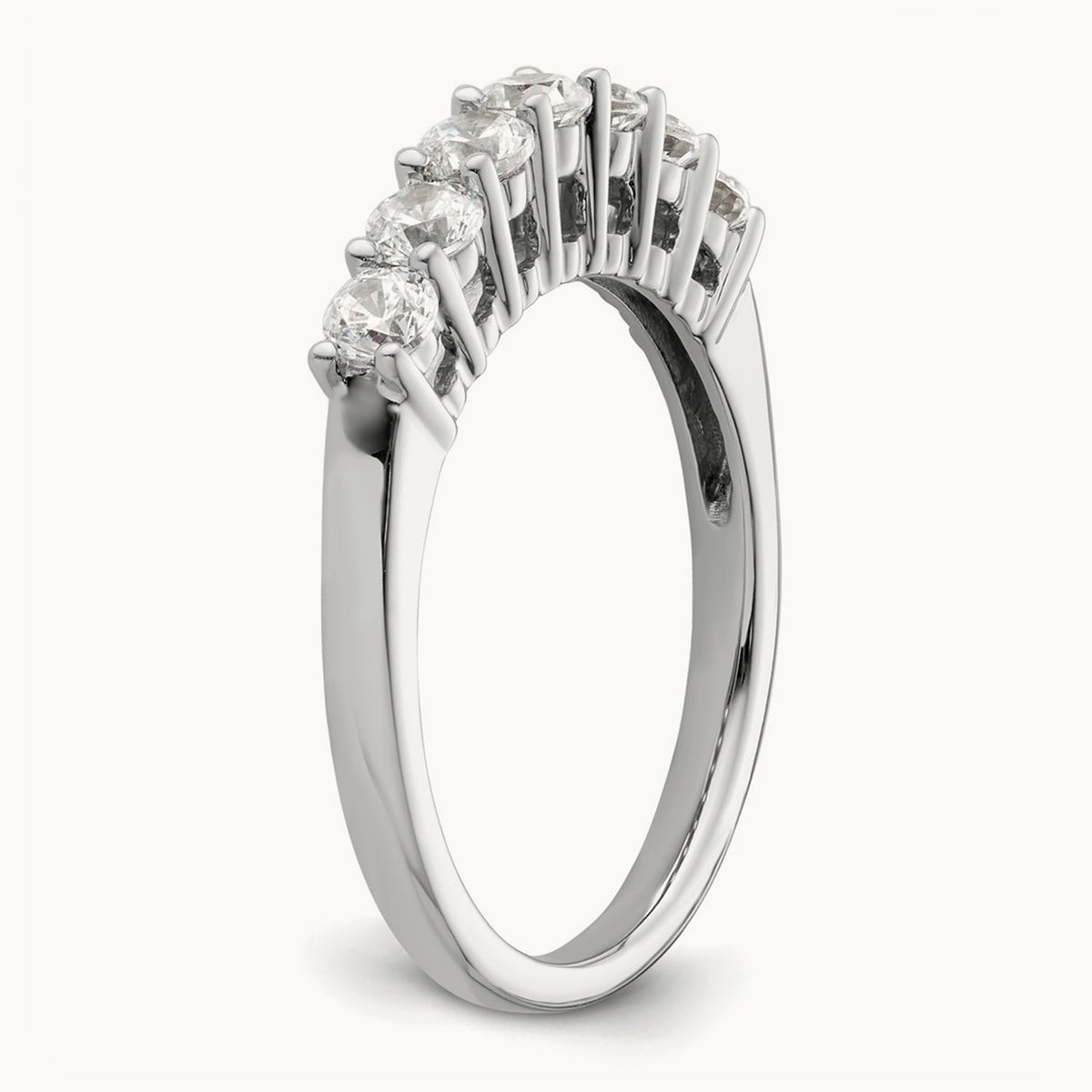 7-Stone Diamond Band, 14K White Gold