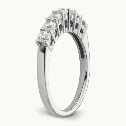 7-Stone Diamond Band, 14K White Gold
