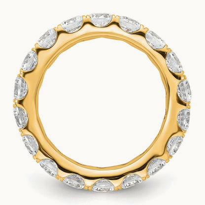 Polished U Shared Prong Diamond Eternity Band, 3.00 ct tw — 14K Yellow Gold