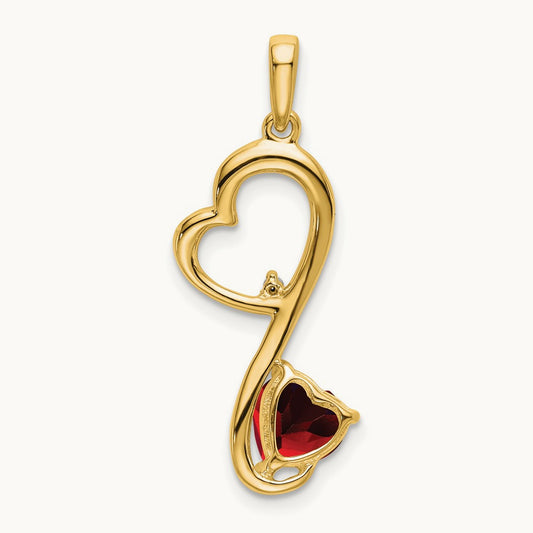 Garnet and Diamond Heart Pendant — photo set