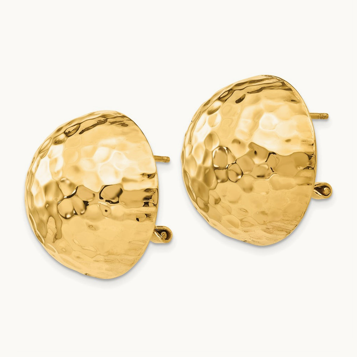Hammered Omega Back Post Earrings — 22mm