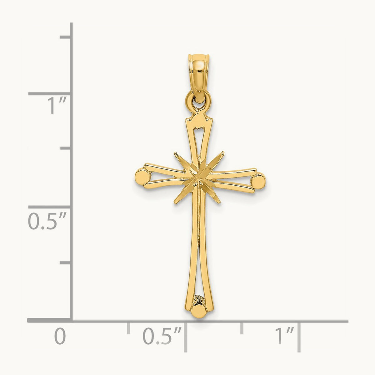 D/C w/ X-Center On Cross Charm, 14K