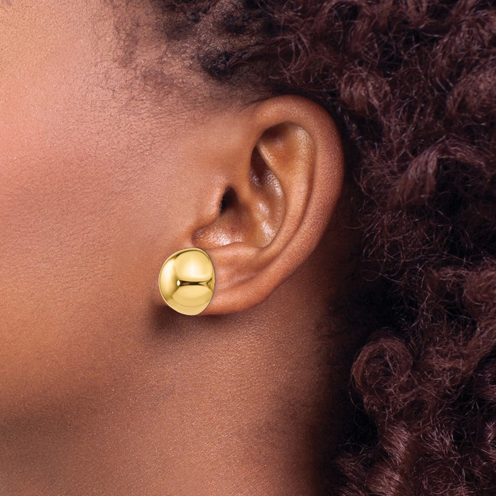 Polished Half Ball Post Earrings — 16mm