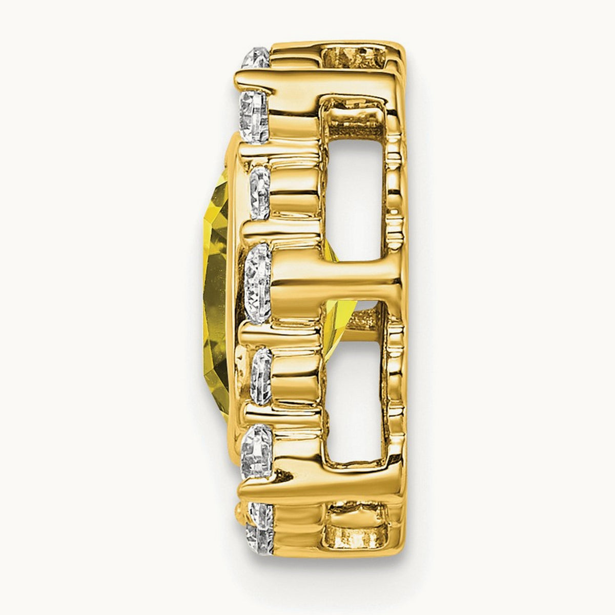 Created Yellow Sapphire Chain Slide, 0.50 ct tw Lab-Grown Diamond