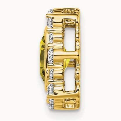 Created Yellow Sapphire Chain Slide, 0.50 ct tw Lab-Grown Diamond