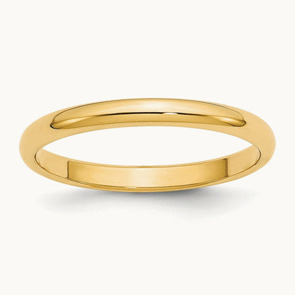 Half Round Band, 2.5mm, 10K Yellow Gold