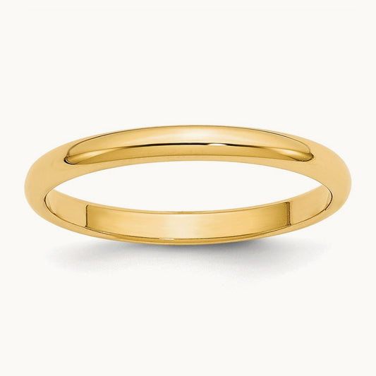Half Round Band, 2.5mm, 10K Yellow Gold