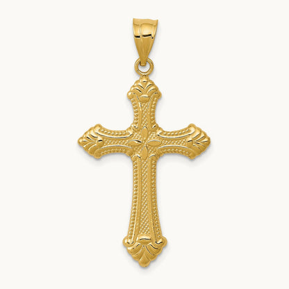 Polished Cross Pendant, 14K