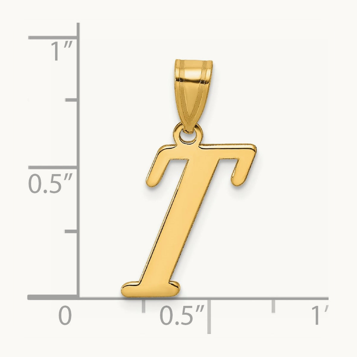 Polished Initial Pendant — T