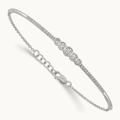 Bezel Set Bar Bangle Bracelet, 0.50 ct tw Lab-Grown Diamond