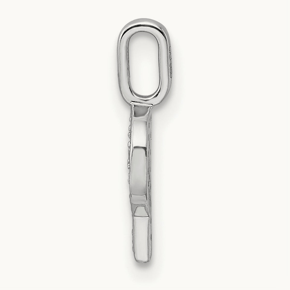 Diamond Letter P Initial Pendant, 14K White Gold