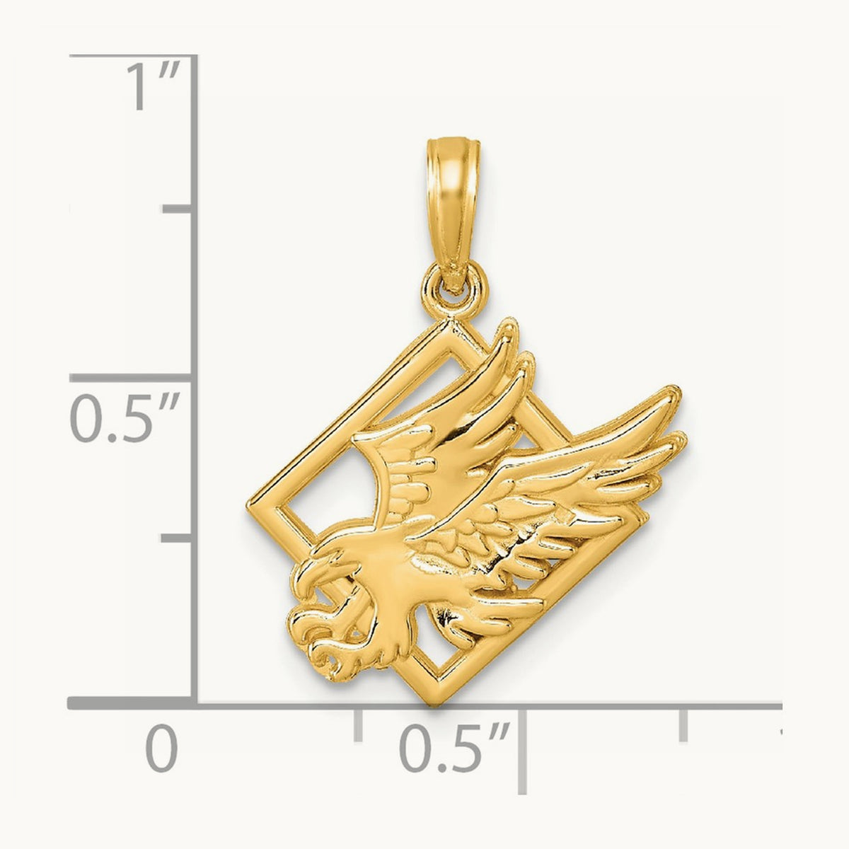 Polished Eagle Pendant, 14K