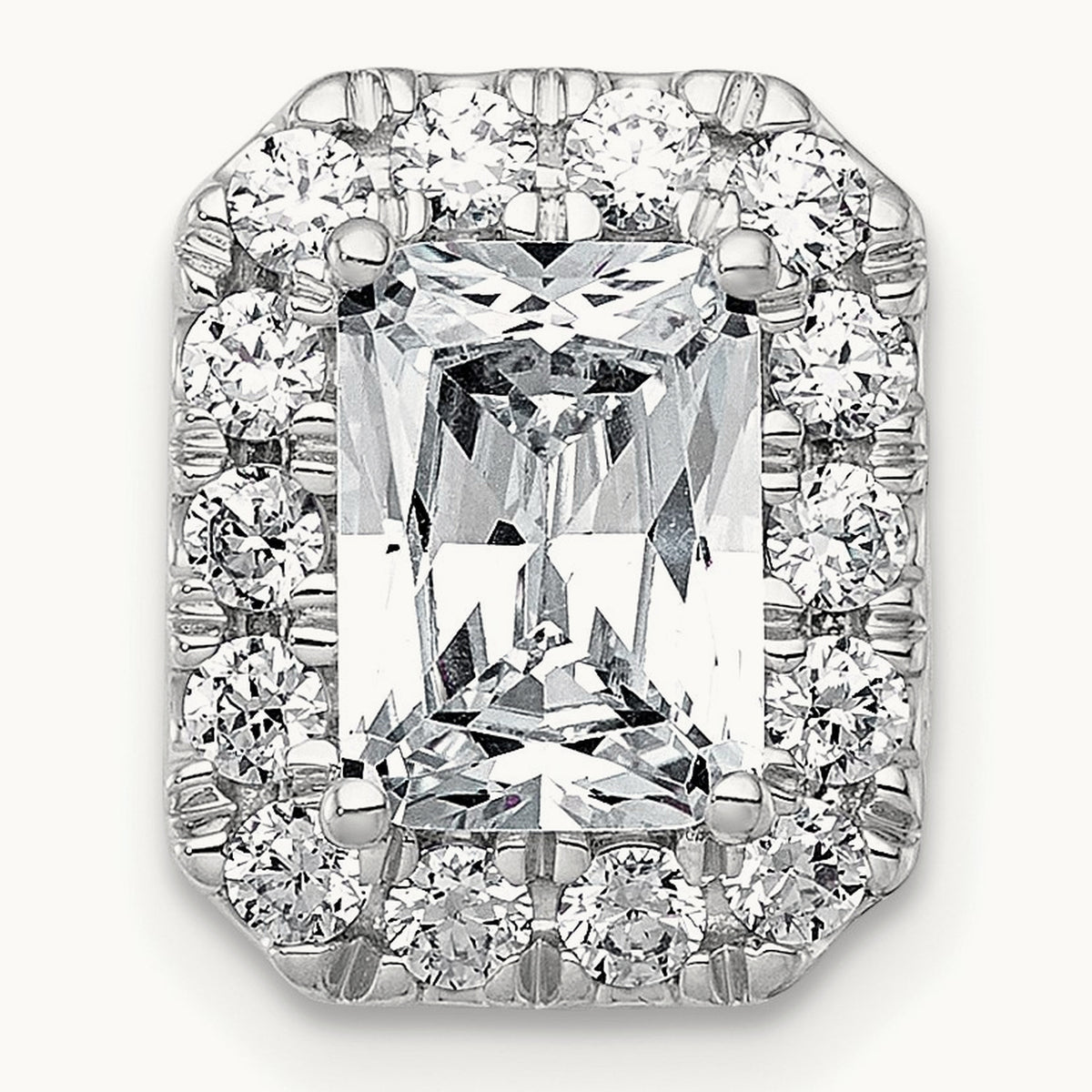 Radiant Halo Chain Slide, 0.25-5.50 ct tw Lab-Grown Diamond — 2 ct, 14K White Gold