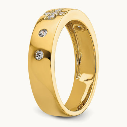 Cross Diamond Womens Complete Wedding Band, 14K