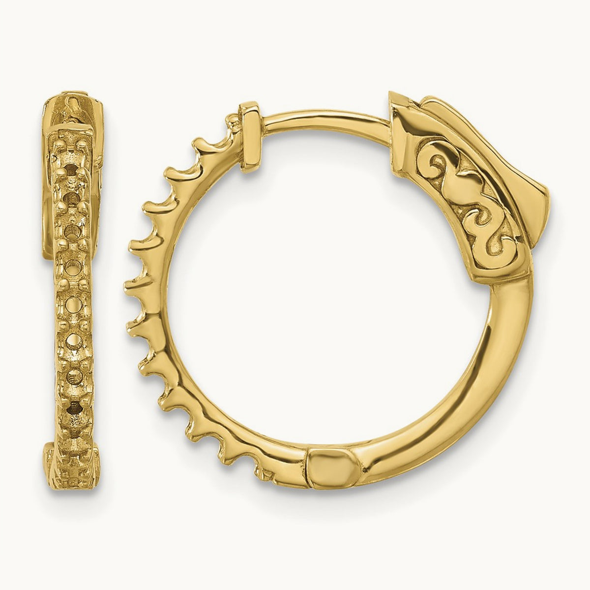 .44ct 22- Round Hoop w/ Safety Clasp Earring Mountings, 1.7mm, 14K