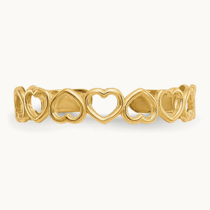 Open Hearts Toe Ring, 14K