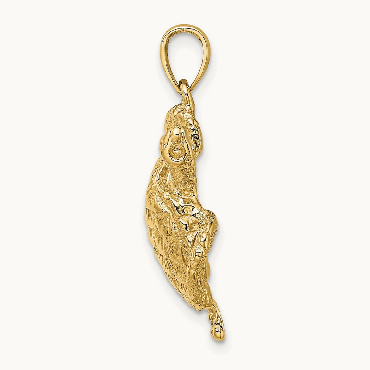 Textured Sea Turtle Charm — 14K Yellow Gold