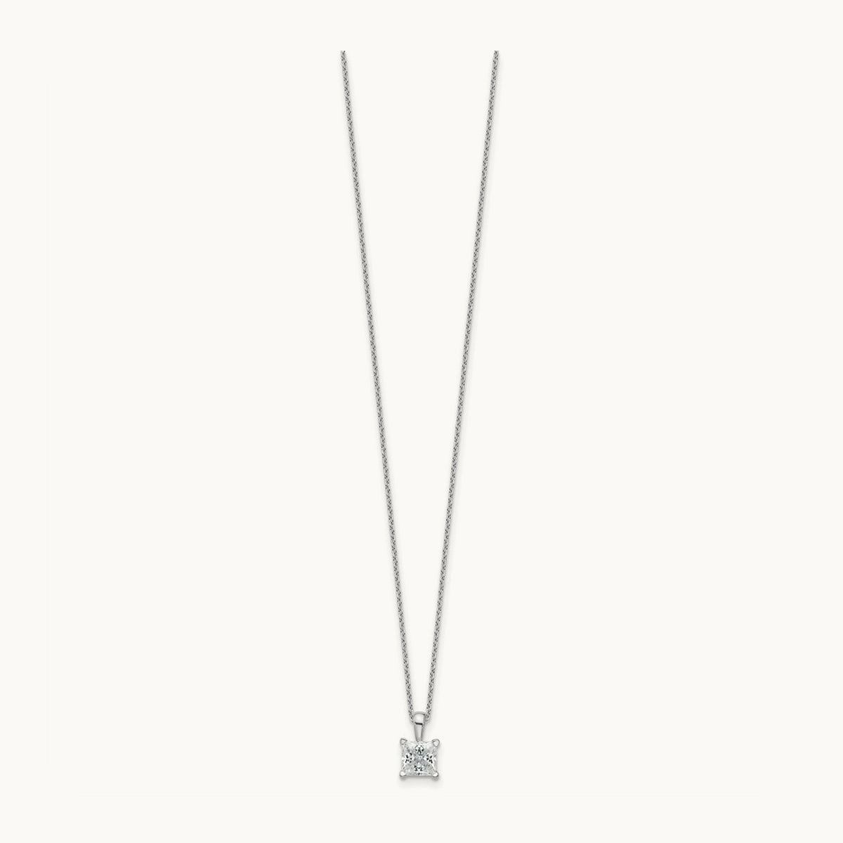 Princess Pendant Necklace, 0.50-2.00 ct tw Lab-Grown Diamond — 1 ct, 14K White Gold