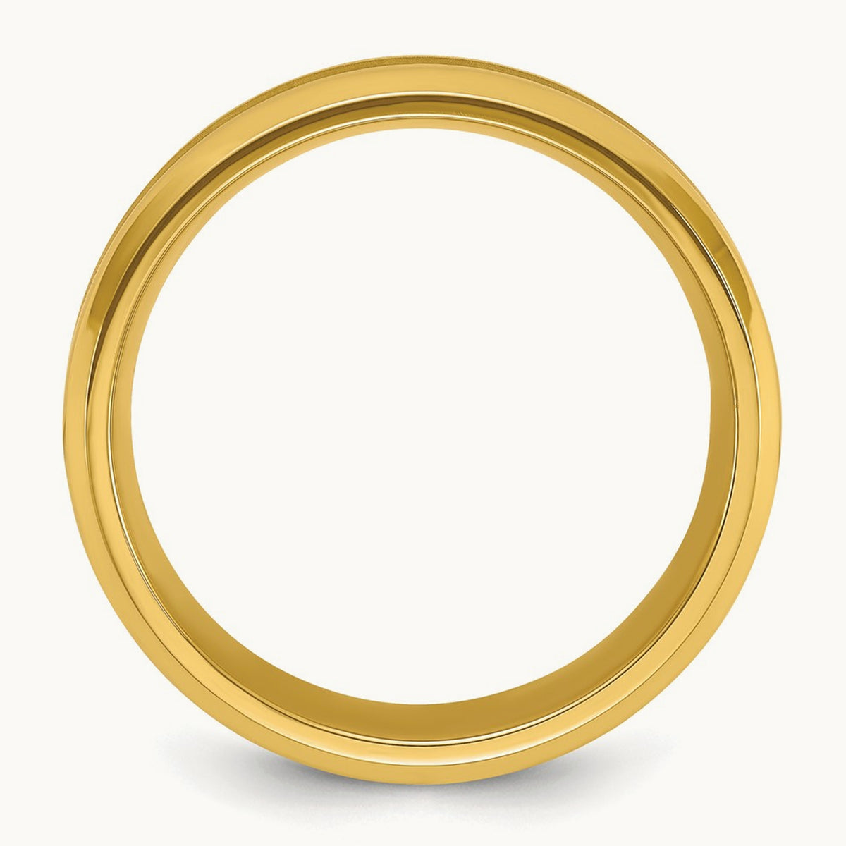 Polished Yellow IP-plated Brushed Center Band, 8mm, Titanium