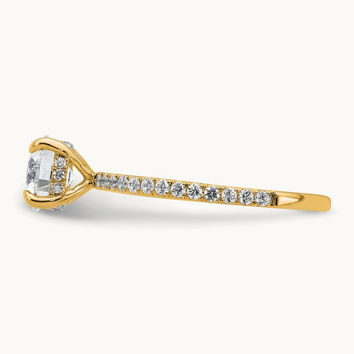 Round Solitaire Engagement Ring, 1.25-3.50 ct tw Lab-Grown Diamond — 14K Yellow Gold