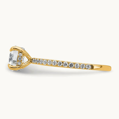 Round Solitaire Engagement Ring, 1.25-3.50 ct tw Lab-Grown Diamond — 14K Yellow Gold