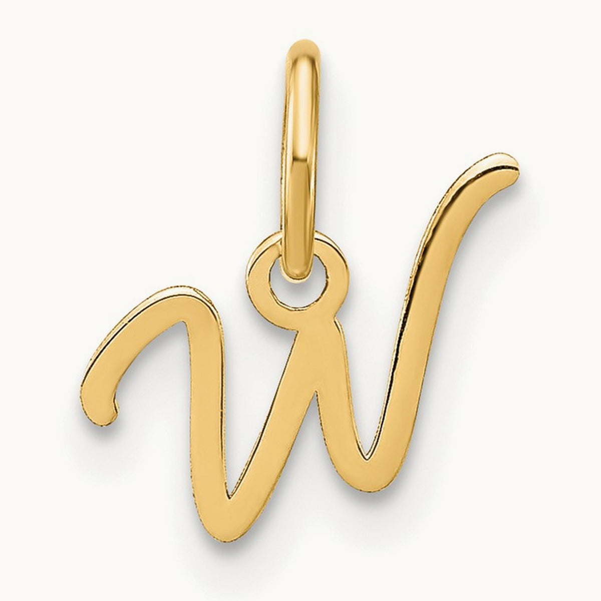 Upper case Initial Charm — 14K Yellow Gold, W