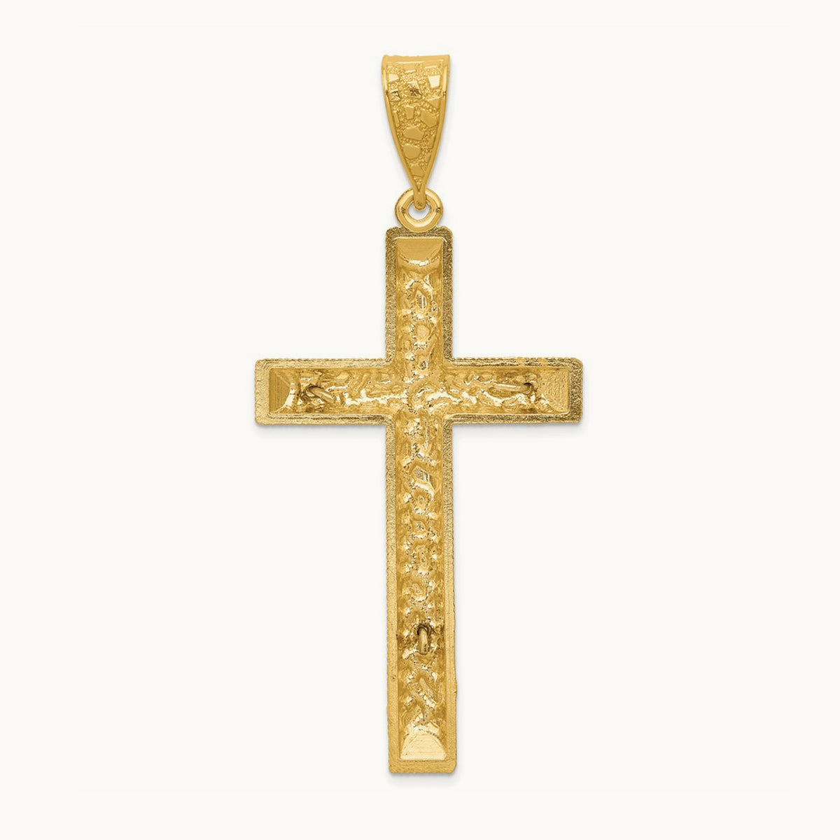 Diamond-cut Crucifix Pendant, 14K Two-tone
