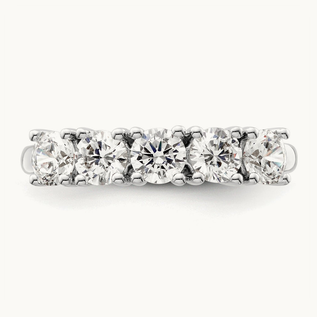 5-Stone Diamond Band, 14K White Gold