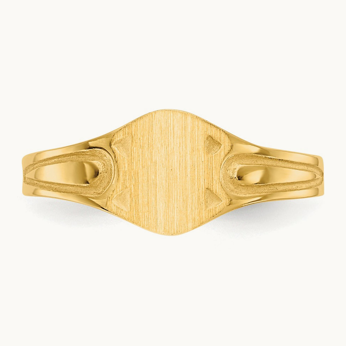 6.5x4. Closed Back Children's Signet Ring, 0mm, 14K