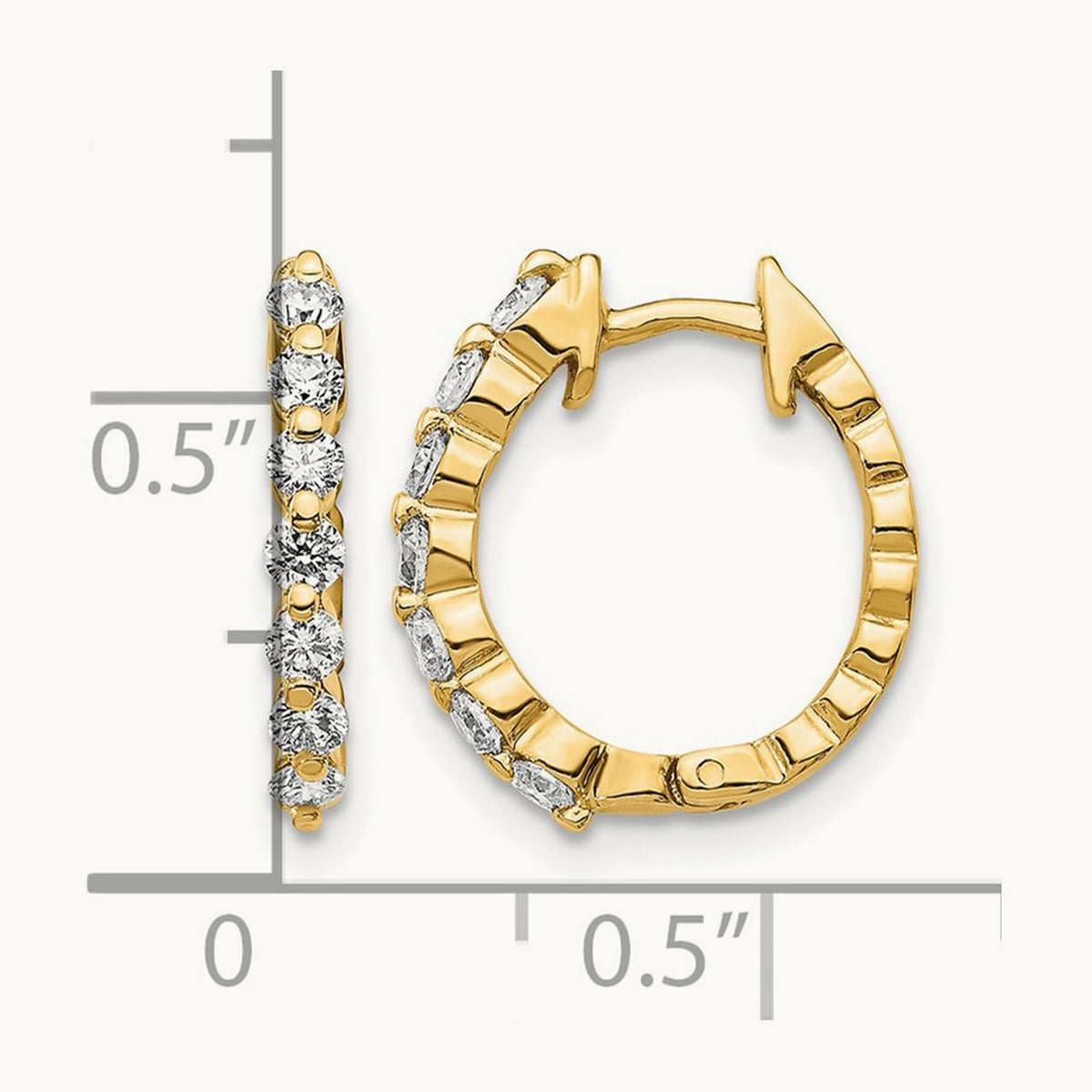 AA Diamond Hinged Hoop Earrings, 14K