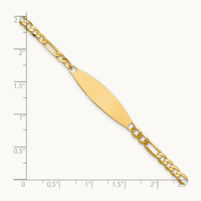 Figaro ID Bracelet, 3.0mm, 14K