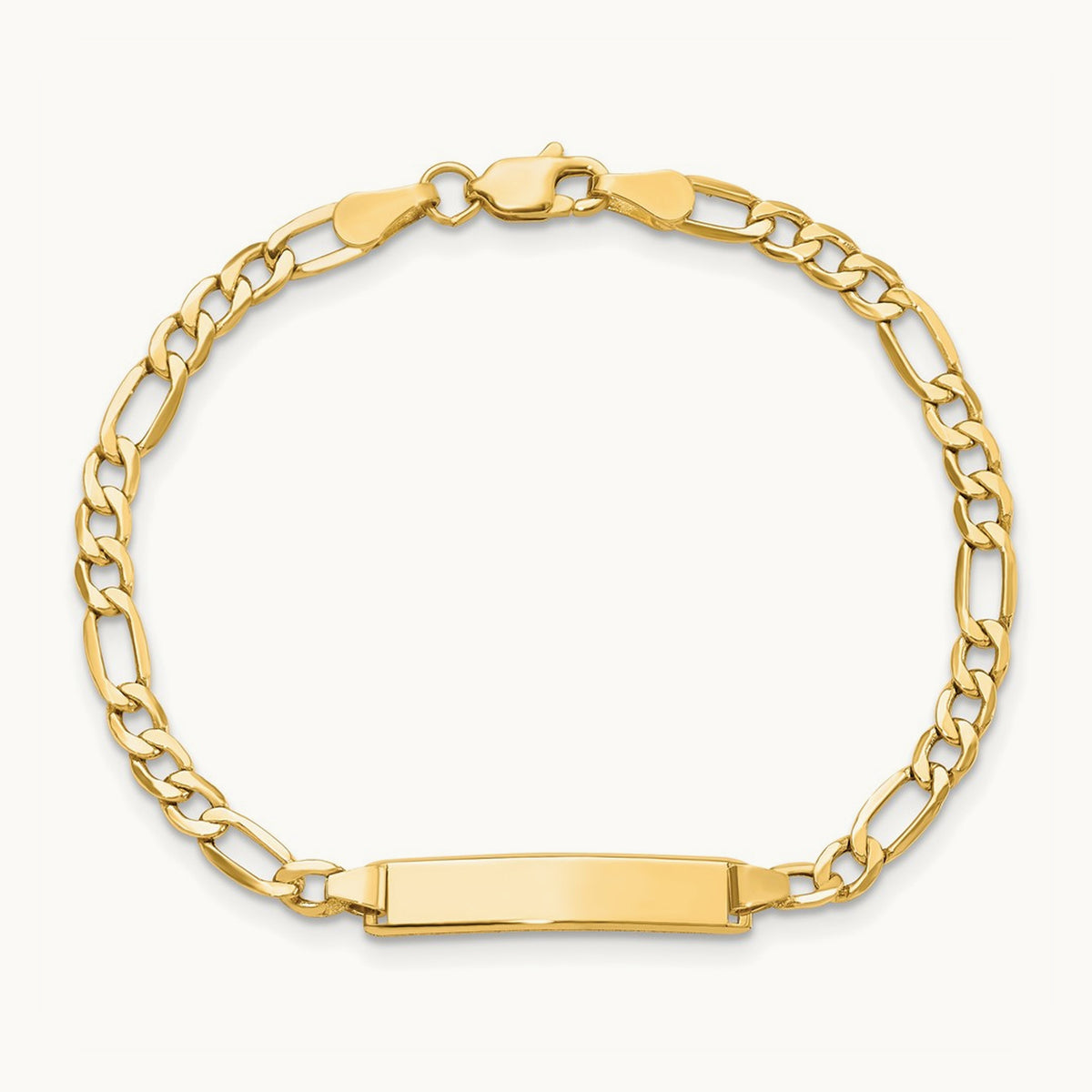 Semi-Solid Figaro Link ID Bracelet — 6mm