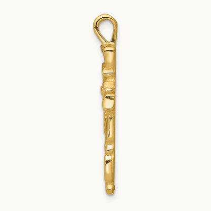 Nugget Cross Pendant, 14K