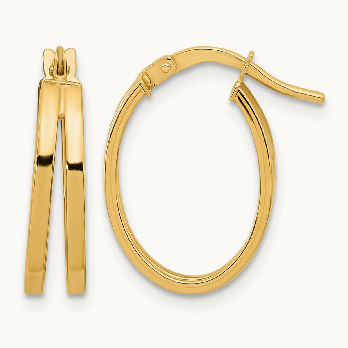 Polished Double Hoops — 14K Yellow Gold