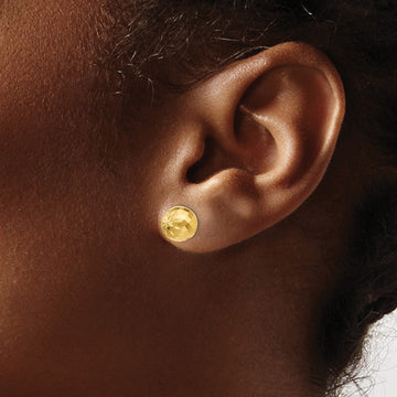 Diamond-cut Mirror Ball Post Earrings — 8mm
