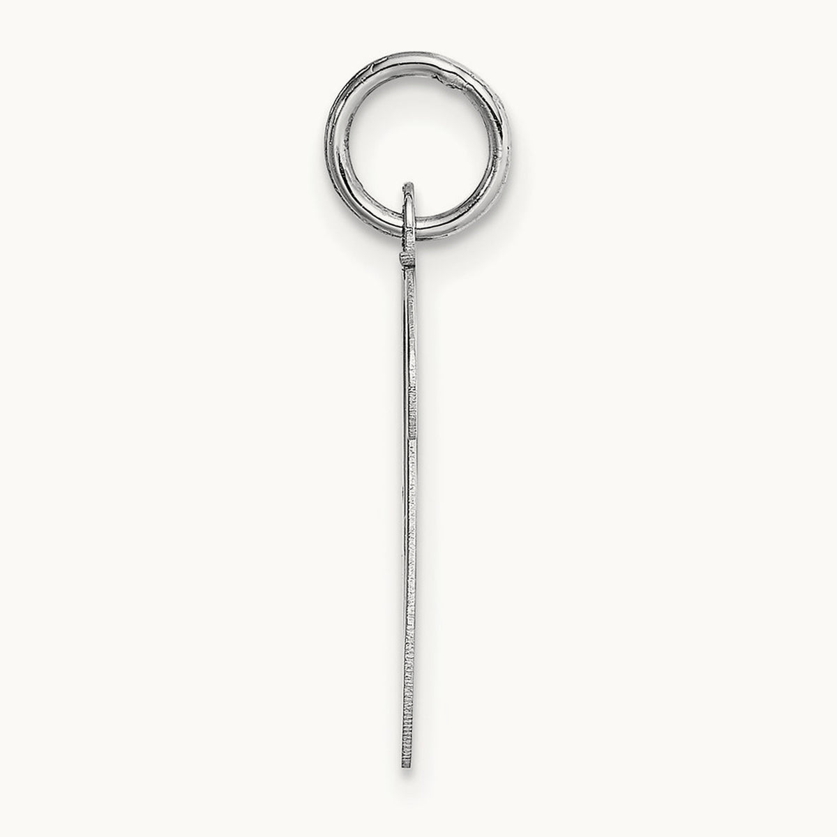 Large Script Initial Charm — 14K White Gold, V