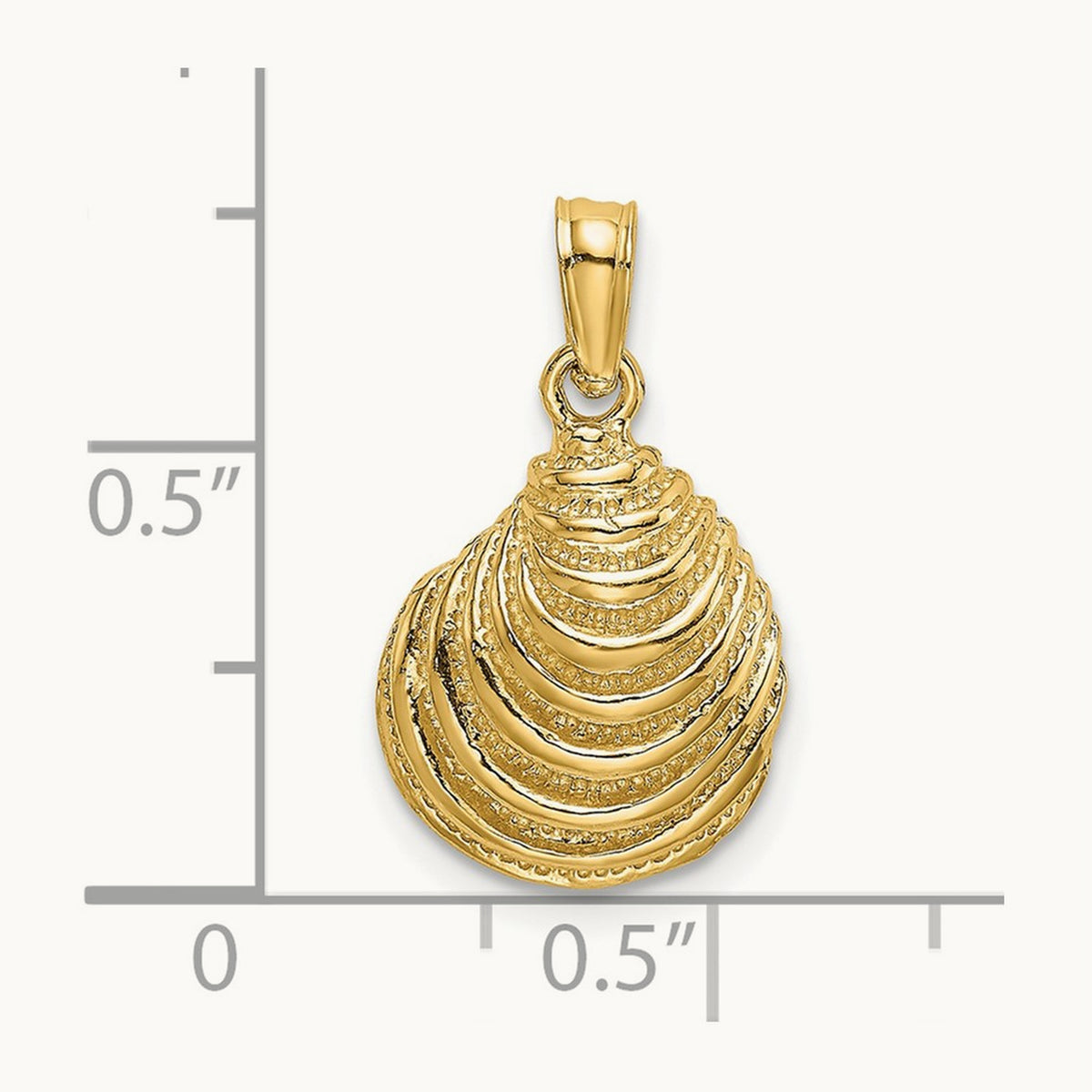Clam Shell Charm, 14K