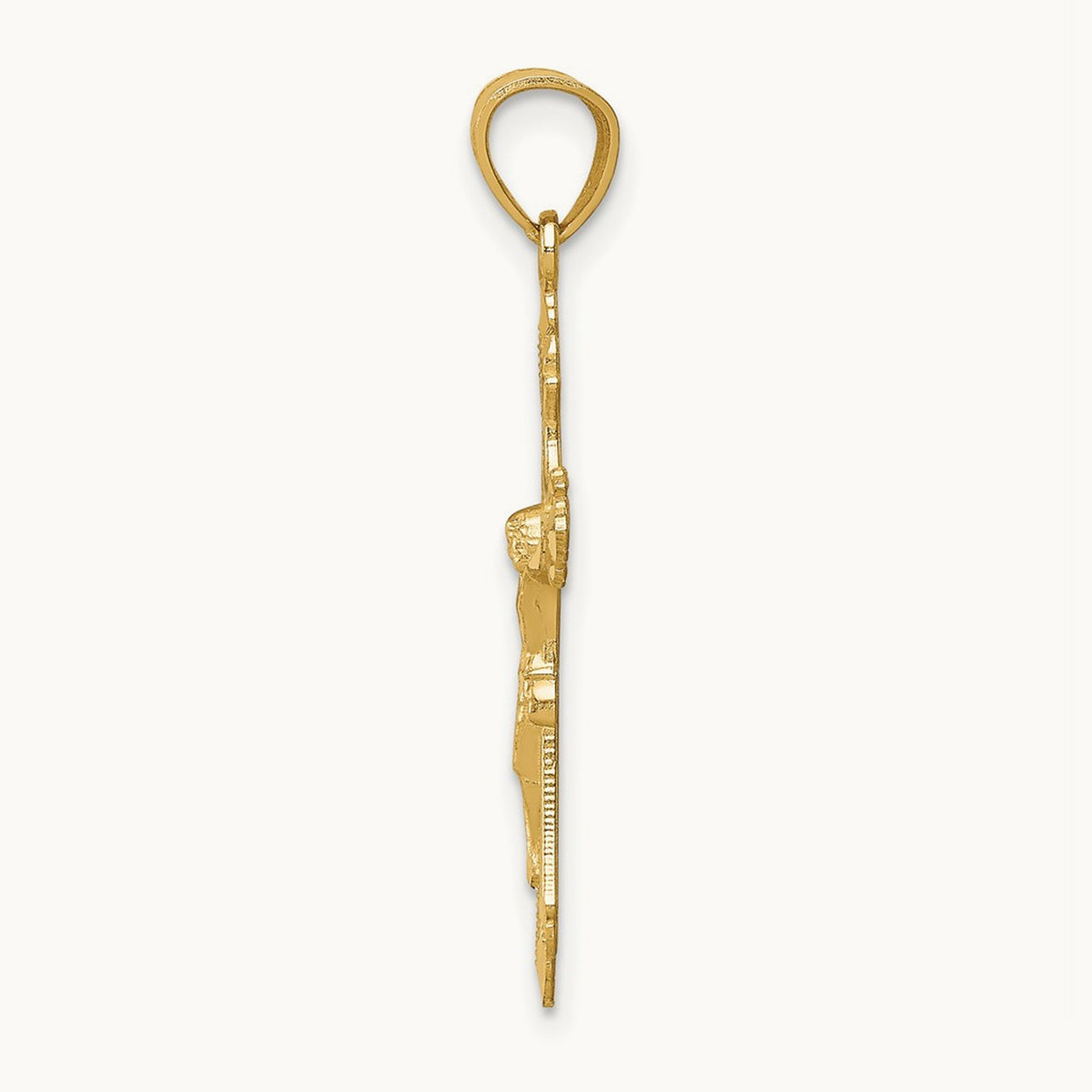 Diamond-cut Crucifix Pendant, 14K
