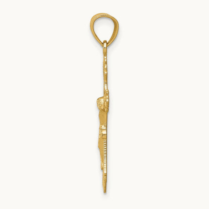 Diamond-cut Crucifix Pendant, 14K
