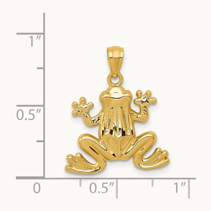 Polished Frog Pendant, 14K