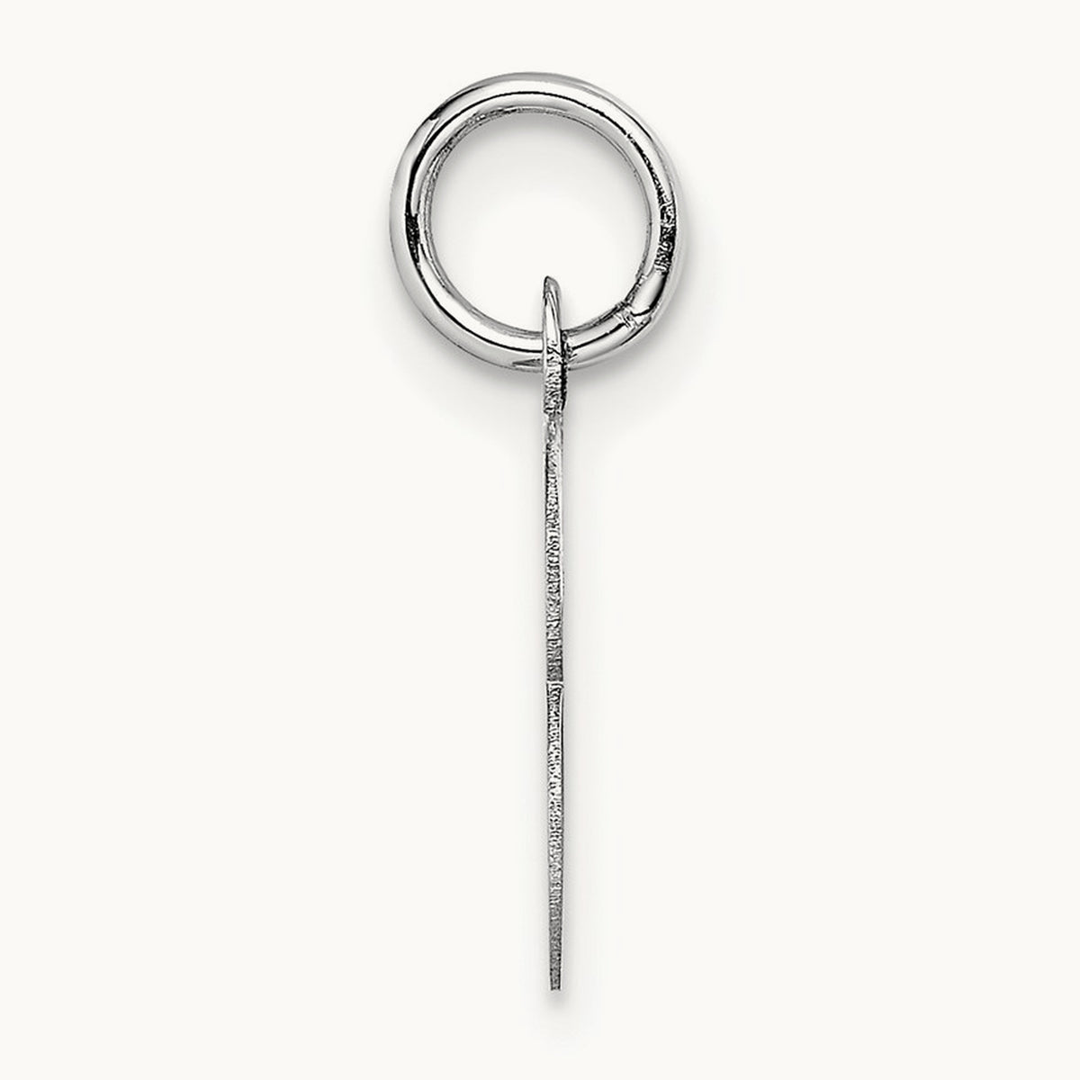 Small Block Initial Charm — 14K White Gold, B