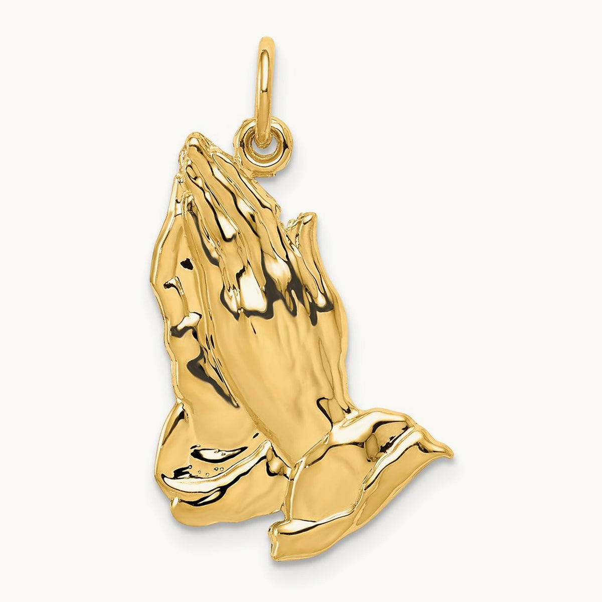 Praying Hands Pendant — 14K Yellow Gold