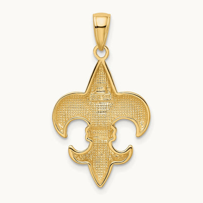 Medium Fleur-De-Lis Pendant, 14K