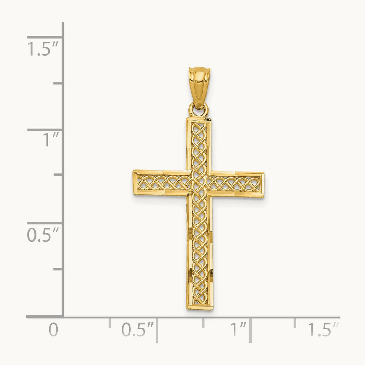 Diamond-cut Filigree Cross Pendant — photo set