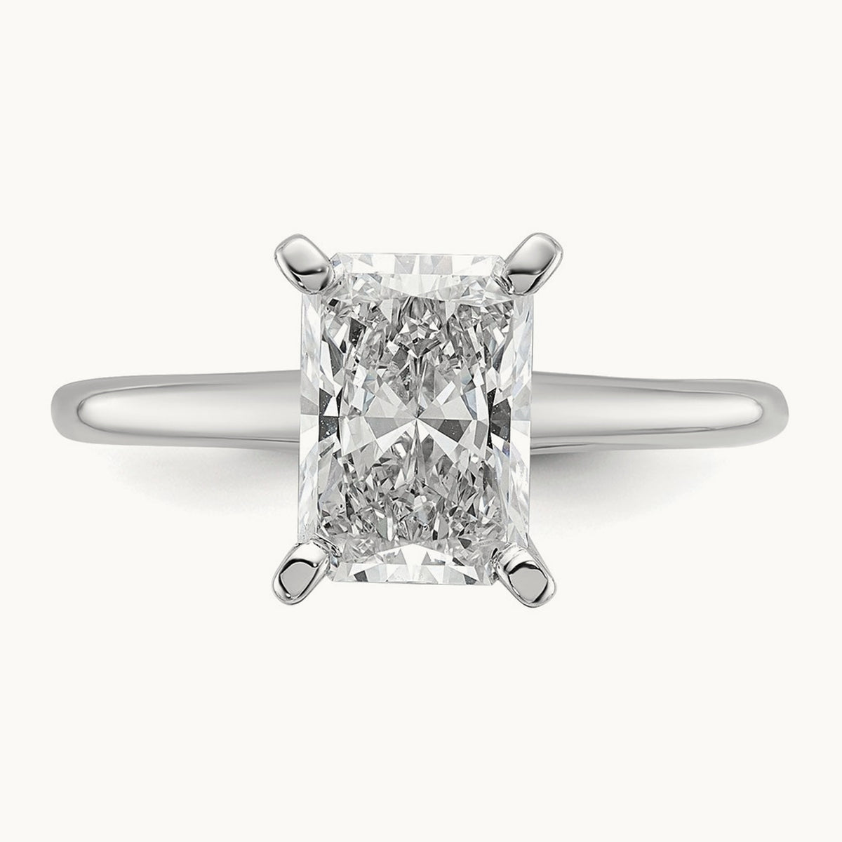 Radiant Solitaire Engagement Ring, 0.50-5.00 ct tw Lab-Grown Diamond — 1 3/4 ct, 14K White Gold