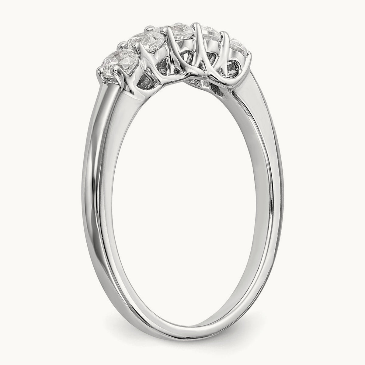 5-Stone Diamond Band, 14K White Gold