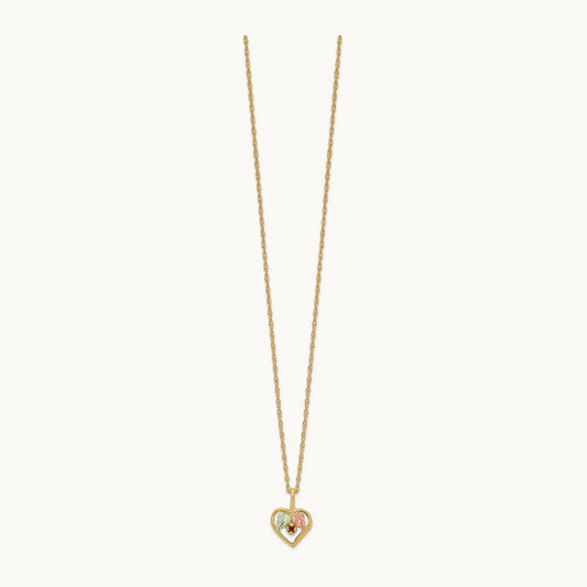 Black Hills Gold Heart Garnet Necklace